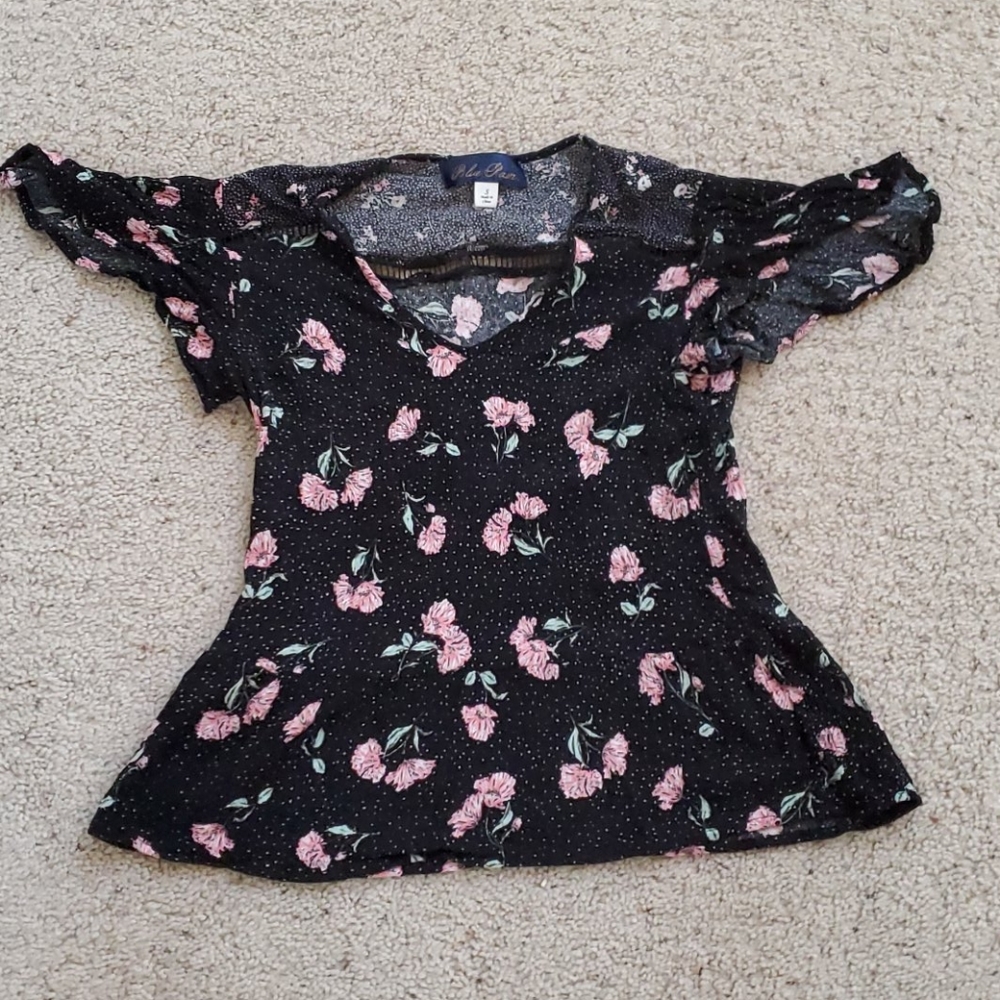 Black flowered shirt